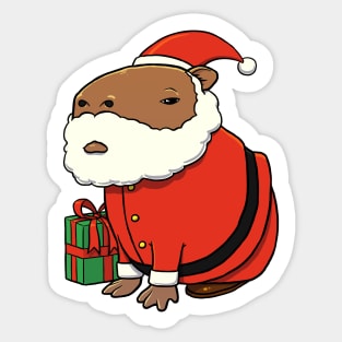 Capybara Christmas Santa Costume Sticker